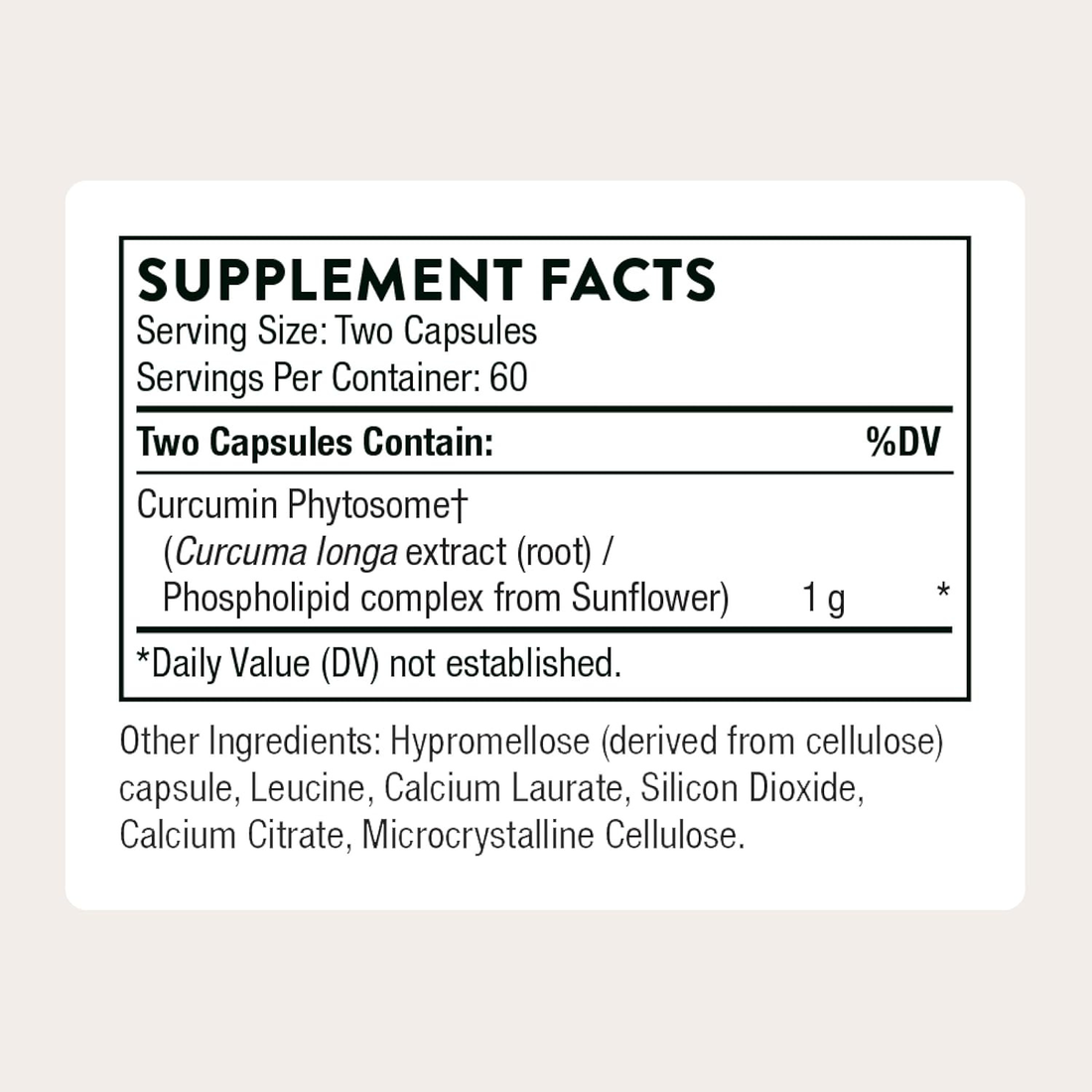 THORNE Curcumin Phytosome 1000 mg (Meriva), Clinically Studied, High Absorption Supplement - 120 Capsules