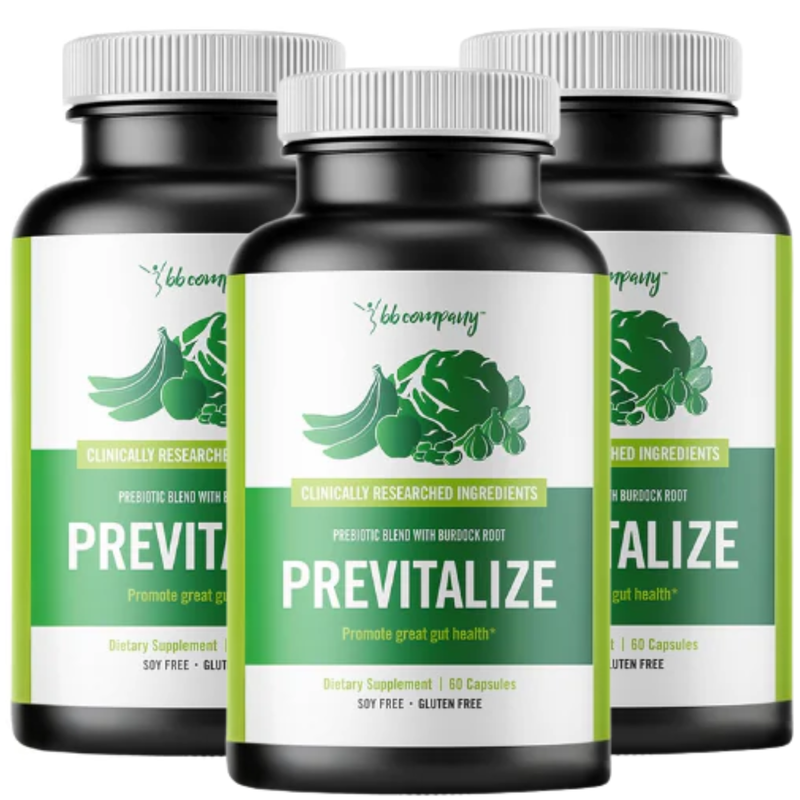 Previtalize Prebiotic for Digestive Wellness – 60 Ct Bottles (Pack of 3)