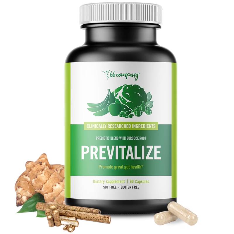 Previtalize Prebiotic Capsules – Gut & Digestive Support, 60 Ct (Pack of 1)